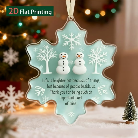 OEFNTAC Snowflake Model Friendship Pendant Holiday Gift Christmas Decorative Hanging Ornament Multi-Scene Acrylic Warm Keepsake Lasting Symbolic Bond for Family Friends 3.15in
