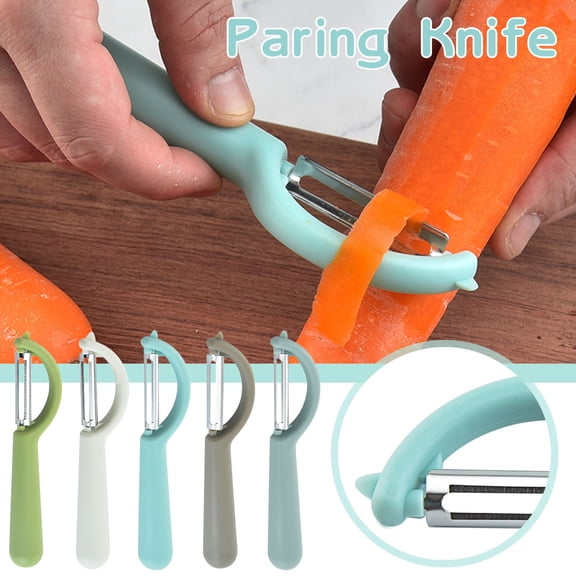 OEFNTAC Stainless Steel Multi-Function Peeler Fruit Vegetable Cane Knife 3CR13 Martensite PP Handle Ergonomic Durable Sharp Wear-Resistant Easy Clean Tableware Kitchen Tool 6.69x1.18in