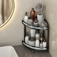 thumbnail image 1 of OEFNTAC Standing Corner Shower Caddy 3 Tier Metal Bathroom Organizer Rustproof Storage Rack with Adhesive 13.7x13x9.1in, 1 of 6