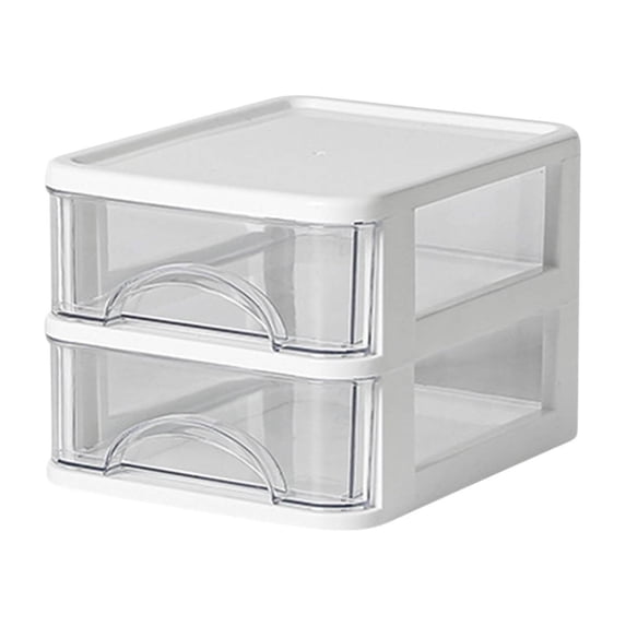 OEFNTAC Storage Bins Plastic Storage Bins Desktop Storage Box Transparent Small Drawer Desk Rabbit Stationery Storage Box Multiple Sizes Available Easy to Organize