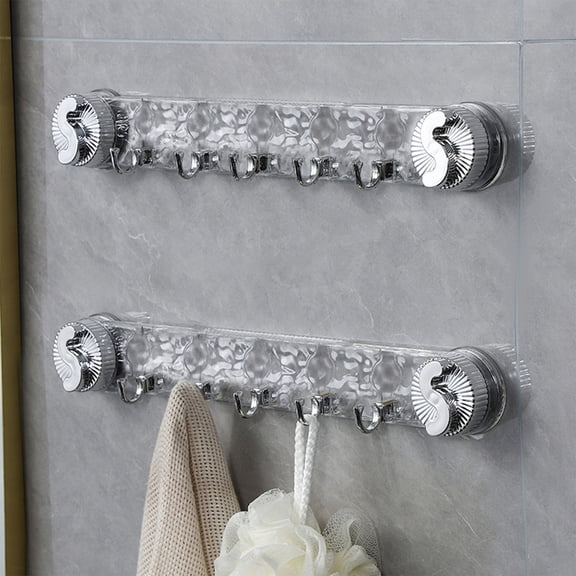 OEFNTAC Strong Adhesive Wall Hooks Bathroom Kitchen Storage No-Drill Transparent Heavy Duty Holder Home Organization Non-Slip Durable Hanging Utility Storage Rack Easy Install Removable