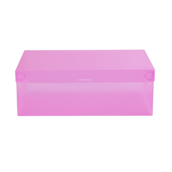 OEFNTAC Thickened Flip Front Transparent Shoe Box Stackable Plastic Foldable Storage Organizer for Men Women Kids Daily Shoes Clothes 28x18x9.5cm