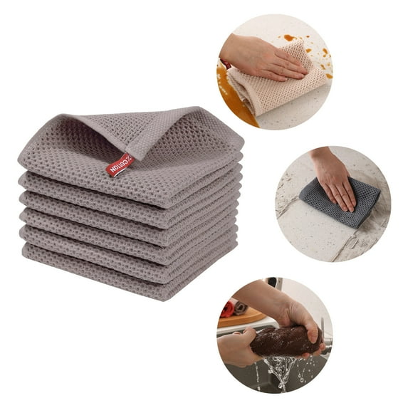 OEFNTAC Towels with Hook Towel Honeycomb Shaped for Kitchens Easy To Clean Dish Rags Dry and Wet Use Kitchen Rags Beige,Coffee,Gray 25.0x25.0x1.5cm