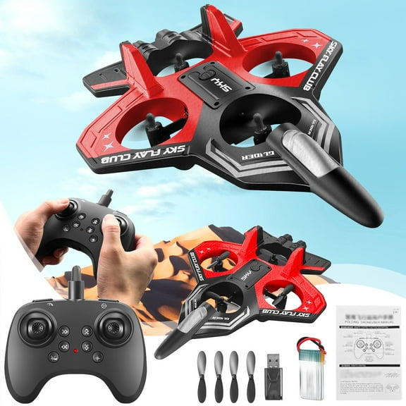 OEFNTAC Toys 2.4GHz RC Airplane with Altitude Hold and LED Lights for Beginners Outdoor Flying and Stunt Performance Christmas