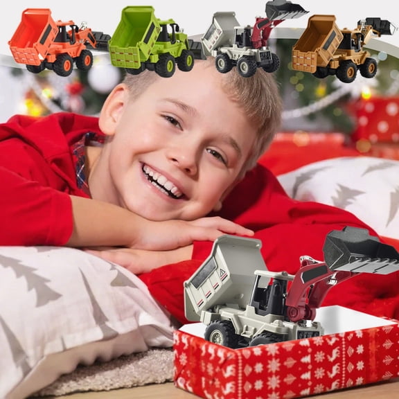 OEFNTAC Toys Alloy Forklift Engineering Vehicle Simulation Bulldozer Dump Truck Construction Toy Pull Back Model Parent Child Interaction Gift Boys 6.89in Kid Toys