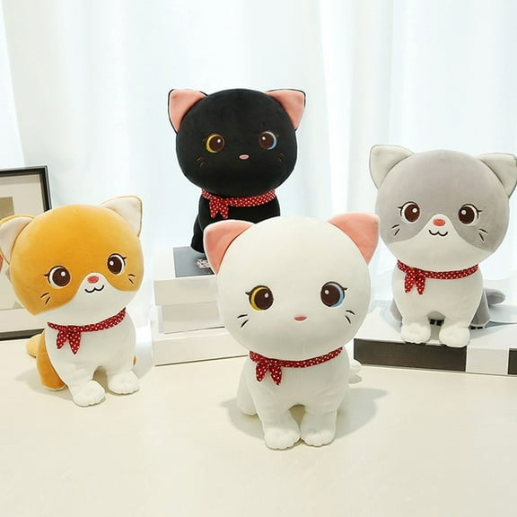 OEFNTAC Toys Cute Pussycat Plush Toy Home Decor Doll Birthday Gift for Boys Girls Soft Stuffed Animal Parent Child Interactive Cuddle Play Room Decoration 9.4in Collectible Kids Toys