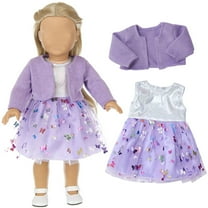 OEFNTAC Toys Doll Clothes Set for 12-18 Inch Dolls Red Coat Yarn Dress Socks Headband Winter Outfit 30-45cm Learning Toys