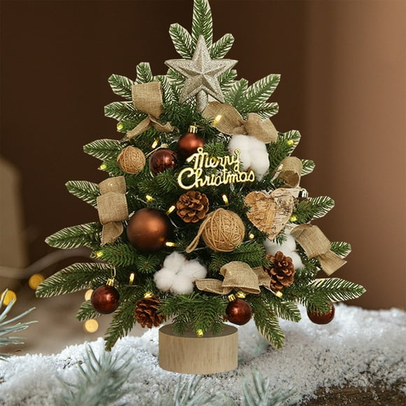 OEFNTAC Decorations Christmas Mini Flocking Beads Tree Desktop Ornament 45cm Christmas Decor