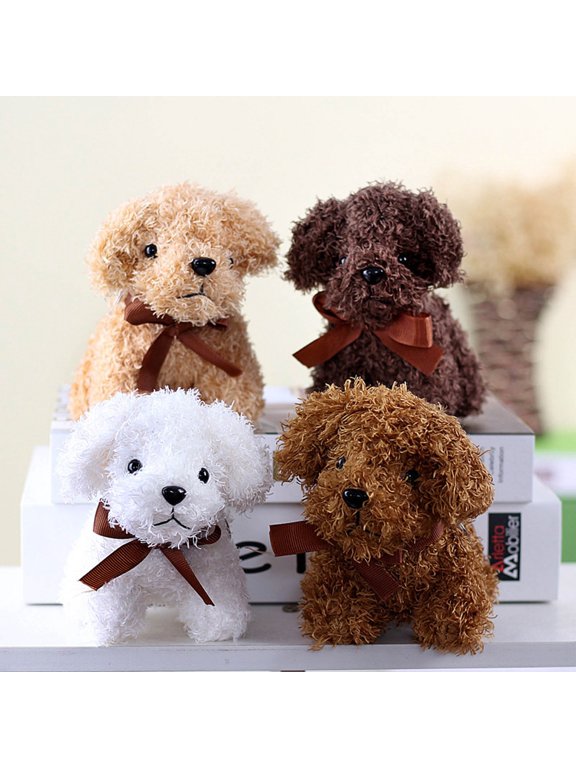 Toys Simulation Poodle Dog Stuffed Doll Keychain Toy 12cm Height Christmas Gift Plush Animal Toys for Ages 2-4