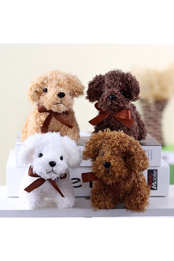 Toys Simulation Poodle Dog Stuffed Doll Keychain Toy 12cm Height Christmas Gift Plush Animal Toys for Ages 2-4