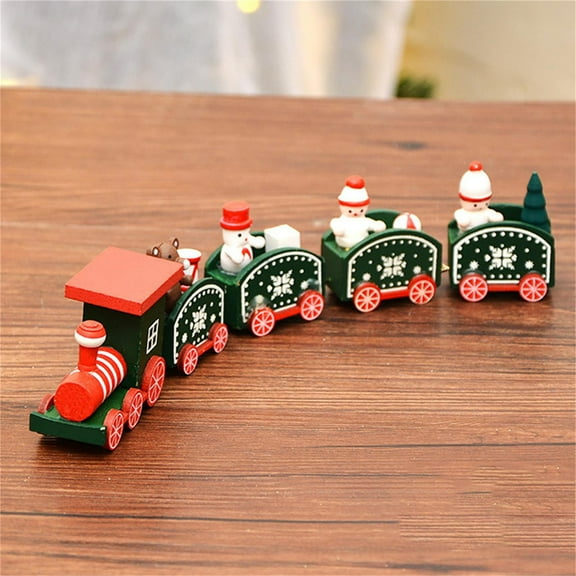 OEFNTAC Toys Wooden Christmas Train Christmas Decorations For Home Christmas Little Train Year Gift Party Supplies Baby Toys