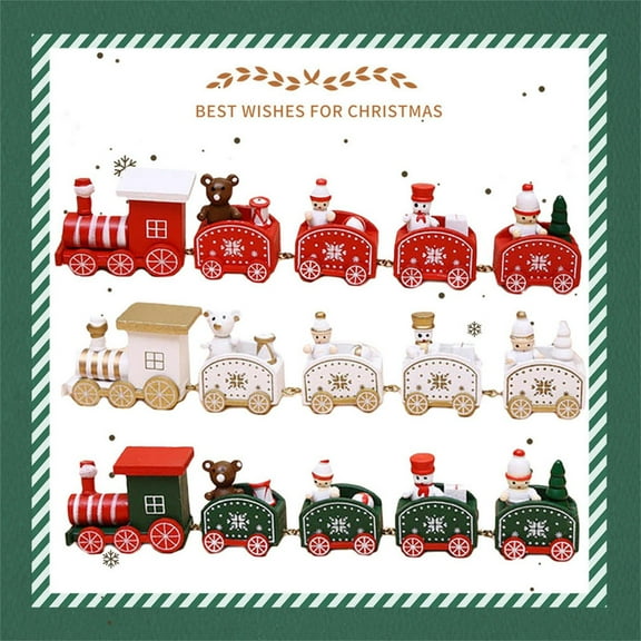 OEFNTAC Toys Wooden Christmas Train Christmas Decorations For Home Christmas Little Train Year Gift Party Supplies Learning Toys