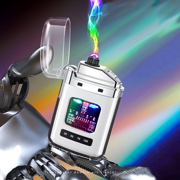 OEFNTAC USB Rechargeable Plasma Lighter Windproof Flameless Electric Lighter with LED Light for Outdoor Camping