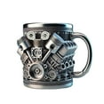 thumbnail image 1 of OEFNTAC V8 Engine Resin Stainless-Steel Mug, 12oz Double-Wall Insulated Coffee Cup for Car Lovers, Unique Man Cave Gift, Leak-Proof Lid & 3D Motor Design, Fathers Day Present, 1 of 6
