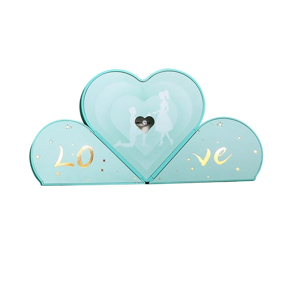 OEFNTAC Valentine Double Open Jewelry Gift Box Heart Shaped Gift High End Jewelry Set Packaging Box Gift Box Open Immediately Present Your Carefully Prepared Ring Necklace 22x17. 8x8.8cm