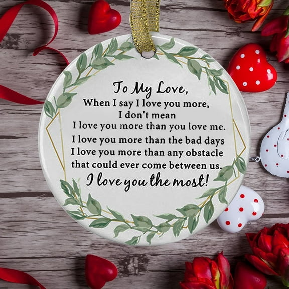 OEFNTAC Valentine’s Day Acrylic Round Hanging Pendant Couple Wedding Gift Keepsake Ornament 2024 Commemorative Passionate Love Room Party Table Unique Funny Family Laugh n/a