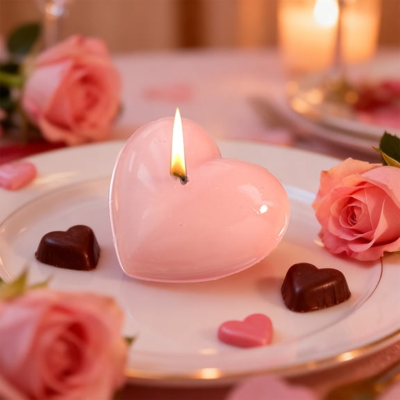 OEFNTAC Valentines Themed Scented Wax Candles Small Heart Set Soy Blend Fragrant Mini Candles Relaxing Aromatherapy Party Favors Romantic Gift Boxed Holiday Decor