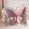thumbnail image 1 of OEFNTAC Velvet Butterfly Lumbar Pillow Butterflys Velvet Throw Pillow 21.6x21.6in Shaped Lumbar Cushion for Sofa Couch Bed Office Chair Car Decorative Support Boho Home Decor Gift, 1 of 6