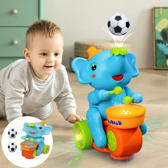 OEFNTAC Walking Musical Calf Toy for Kids Lighting Singing Car Animal Sound LED Drums Activity Early Education Gift Creative Movement Colorful Nursery Toddler Entertainment