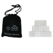OEFNTAC Whiskey Stones Gift Set, 9 Reusable Granite Chilling Rocks with Velvet Pouch, Cooling s for Bourbon Scotch, Freezer Safe Beverage Rocks, Fathers Day Birthday Present