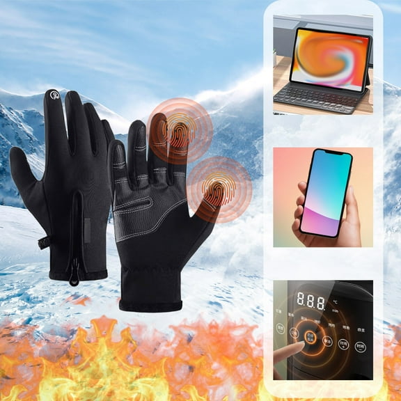 OEFNTAC Winter Touchscreen Gloves Windproof Thermal Conductive Fingertips for Smartphone Texting Ski Cycling Driving Unisex