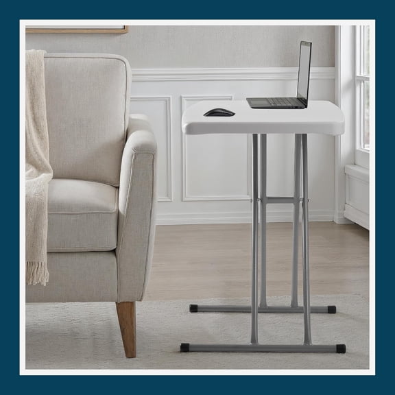 OEFPT3020 Personal Folding Table (30 x 20 in, 13 to 28 in Height, 6 Positions, Speckled Gray Top/Gray Frame)