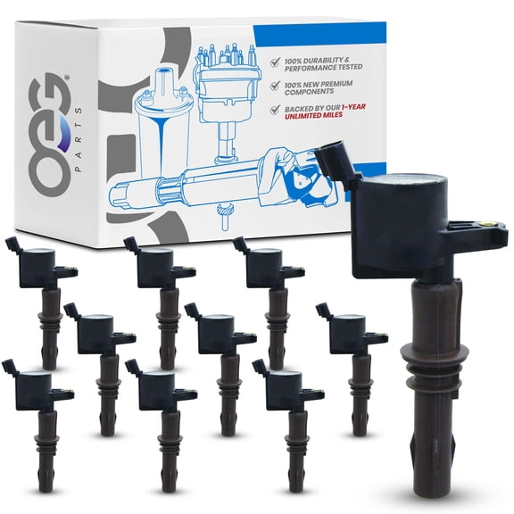 OEG Parts New Pack of 10 Ignition Coils Replacement For Ford F-250 F-350 Super Duty 6.8L 2008-2010; F-450 Super Duty, F-53 Motorhome Chassis 6.8L 2008-2019, F-550 Super Duty 6.8L 2009-2019 8L3Z12029A