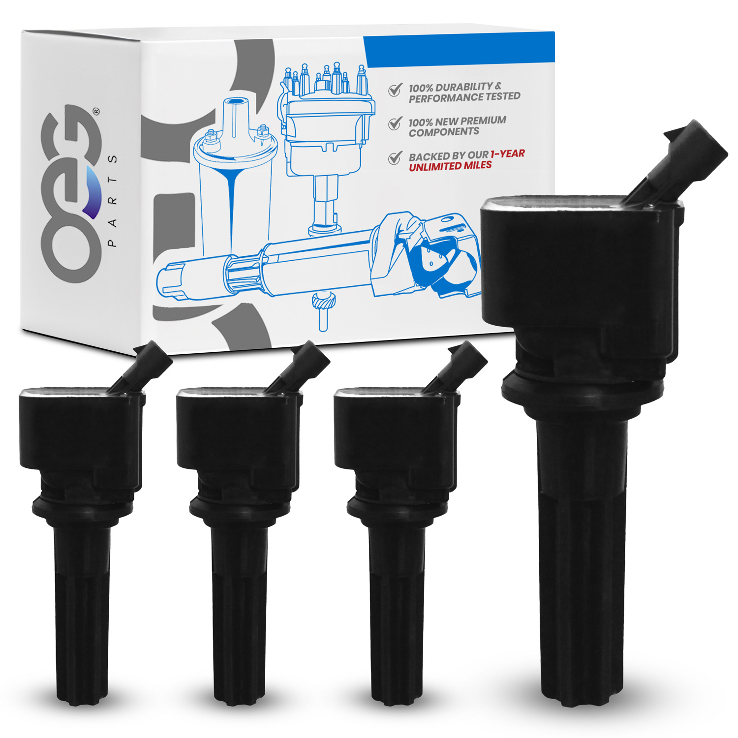 OEG Parts New Pack of 4 Ignition Coils Replacement For Chevrolet Colorado 2.9L 2007-2012; Replacement For GMC Canyon 2.9L 2007-2012 12596547 12612369 12629472 8125965470 6737003 4PK