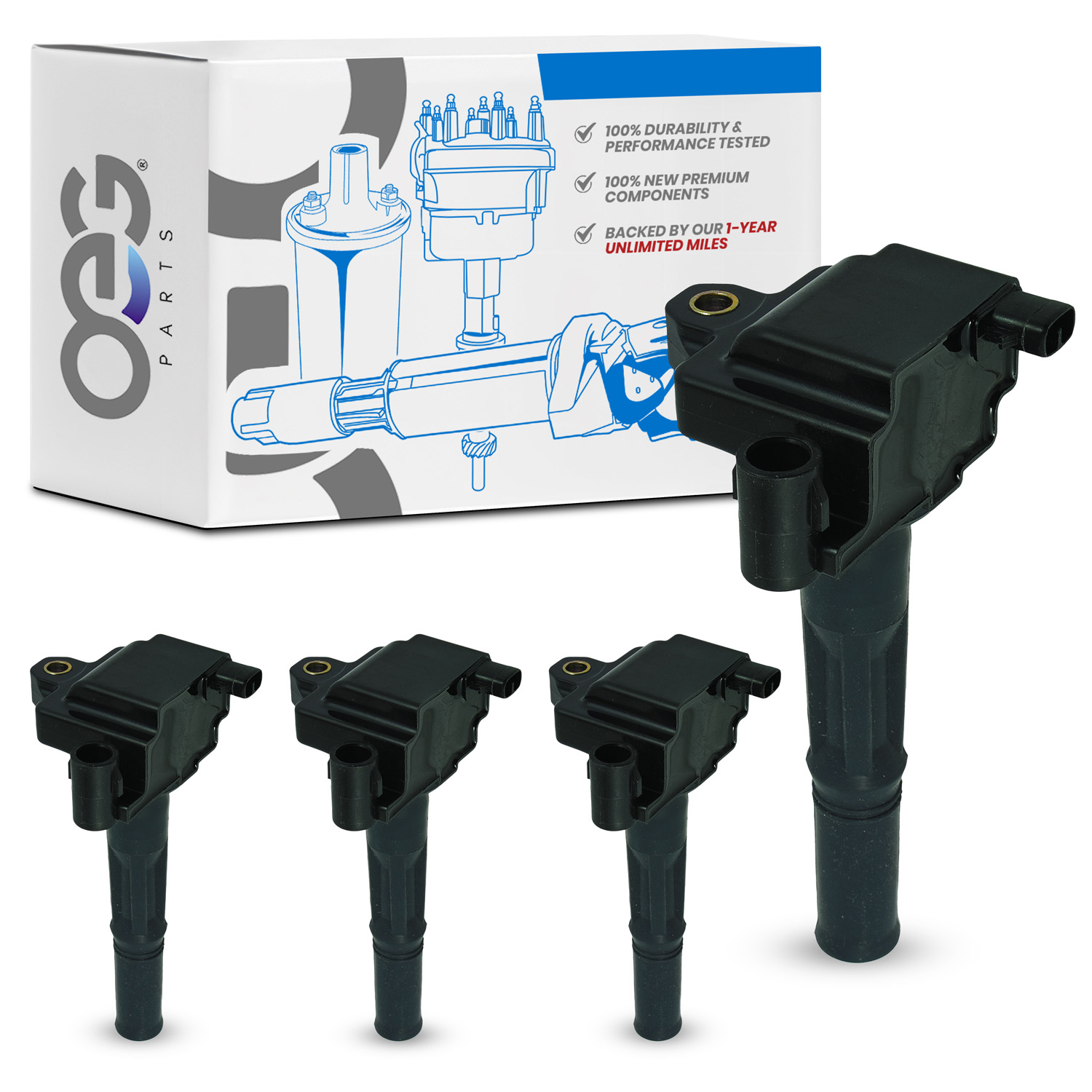 OEG Parts New Pack of 4 Ignition Coils Replacement For Toyota Tercel 1.5L 1995-1999, Paseo 1.5L 1996-1999 297007941 WA2064 90919-02213 9091902213 6731202 4PK