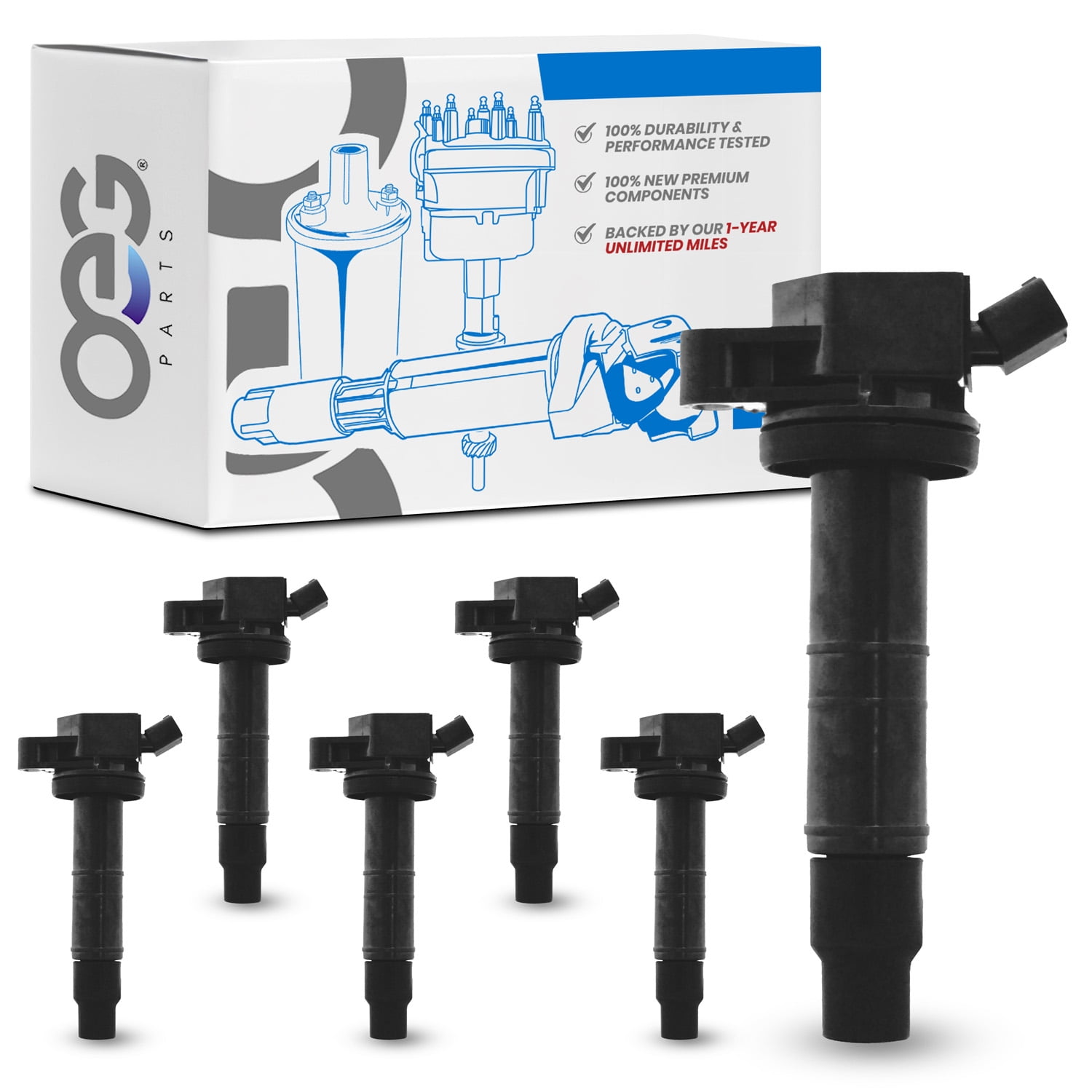 OEG Parts New Pack of 6 Ignition Coils Replacement For Lexus ES300 RX300 3.0L 1999-2003; Replacement For Toyota Avalon 3.0L 2000-2004, Highlander, Sienna 3.0L 2001-2003 90080-19016 90919-02234 6PK