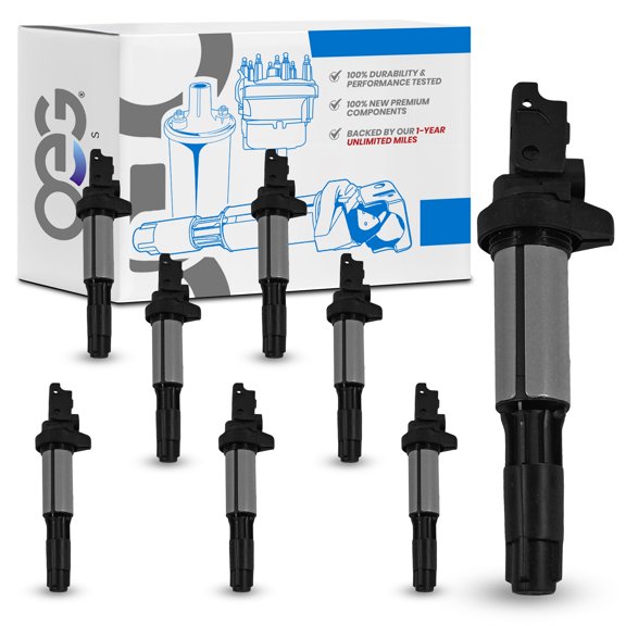 OEG Parts New Pack of 8 Ignition Coils Replacement For BMW 550i X5 4.8L 2010, X5 4.4L 2010-16, 650i xDrive 4.4L 2012-16, M6 M5 4.4L 2013-16 12137562744 12-13-7-551-049 12137550012 12-13-7-594-937 8PK
