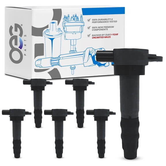 OEG Parts New Pack of 6 Ignition Coils Replacement For Mitsubishi Eclipse 3.8L 2006-2012, Galant 3.8L 2007-2009 MR994643 6PK