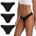 thumbnail image 1 of OEIOEI Lace Period Underwear Leakproof Bikini Underwear for Women Menstrual Pantie 3 Pack(S,Black), 1 of 10