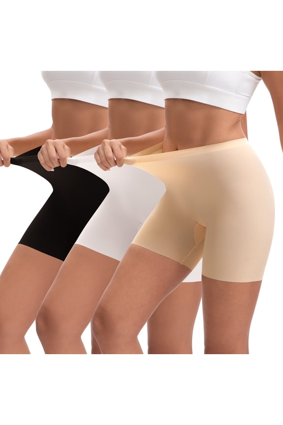No Show Slip Shorts for Women High Waisted Seamless Underwear 3 Pack(2XL,Basic Mix)