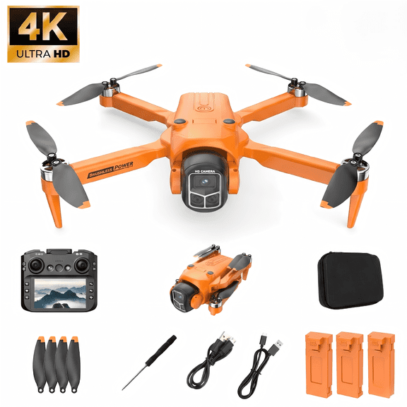 Muivan Foldable 4K Camera Drone with Screen Remote, Optical Flow, Obstacle Detection and 3 Batteries