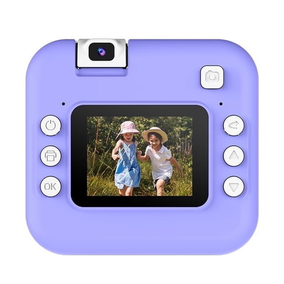 OEKE Kids Instant Print Camera with 180° Rotating Lens, Zero Ink Digital Camera Toy for Boys & Girls, 1-Second Printing & Photo Storage, Easy Paper Loading, Toddler Birthday Gift