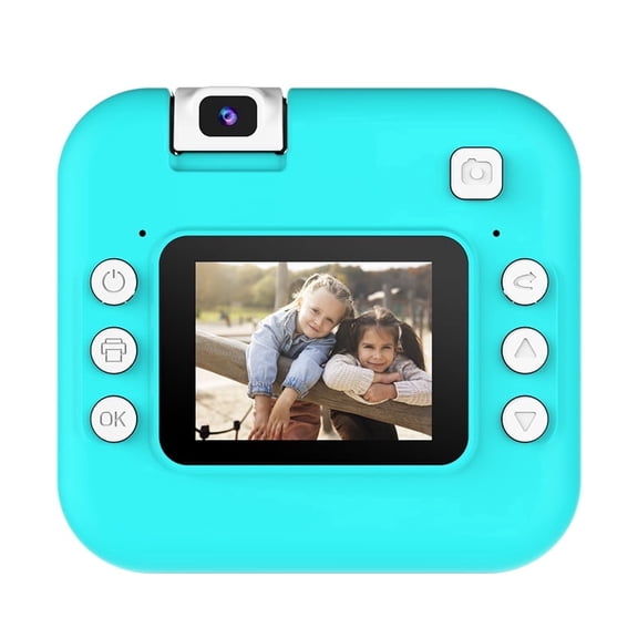 OEKE Kids Instant Print Camera with 180° Rotating Lens, Zero Ink Digital Camera Toy for Boys & Girls, 1-Second Printing & Photo Storage, Easy Paper Loading, Toddler Birthday Gift