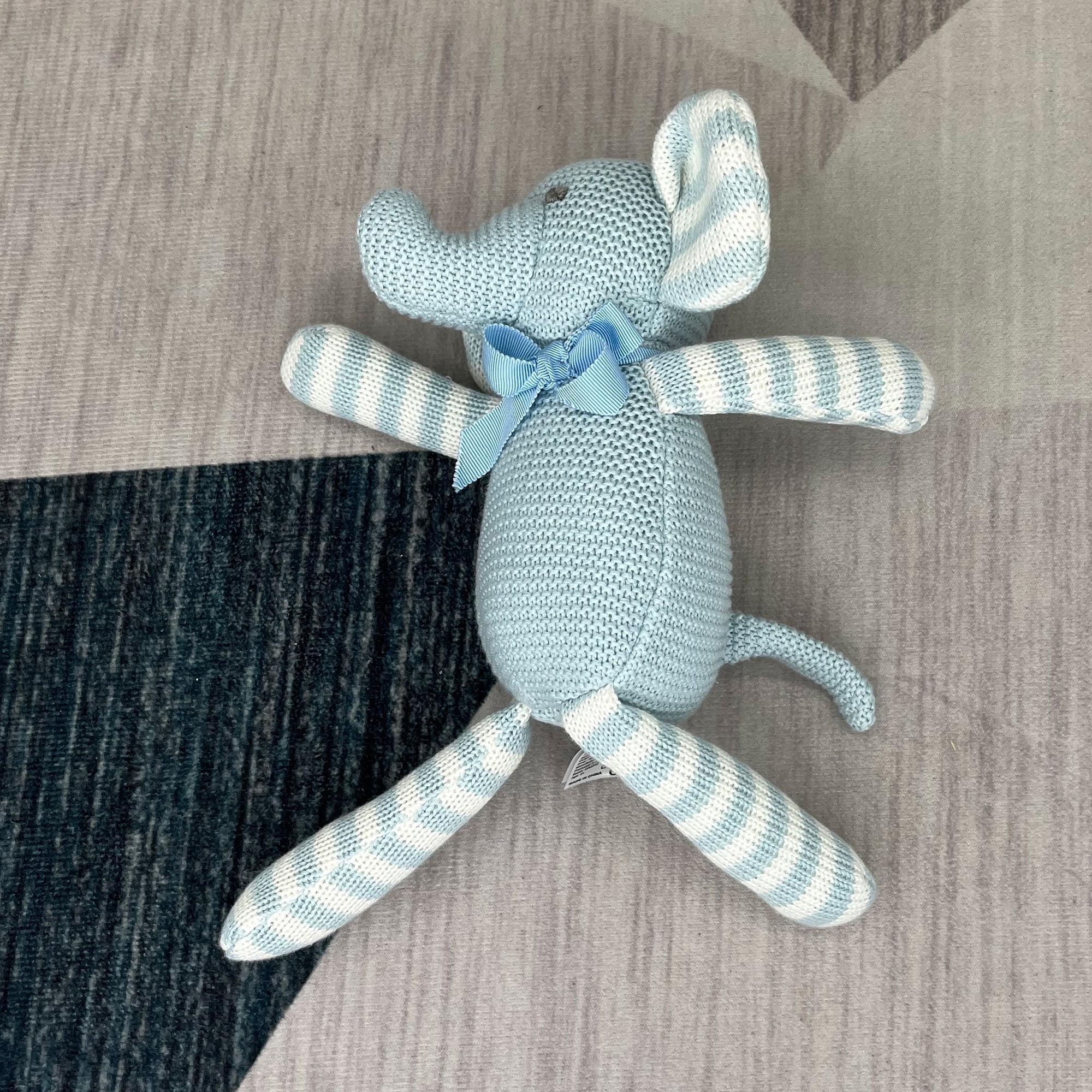 Organic Cotton Baby Stuffed Animal Toy, Soft Plush elephant, Blue 6-Inch, Safe for Newborns 0-36 Months | Hypoallergenic & Machine Washable