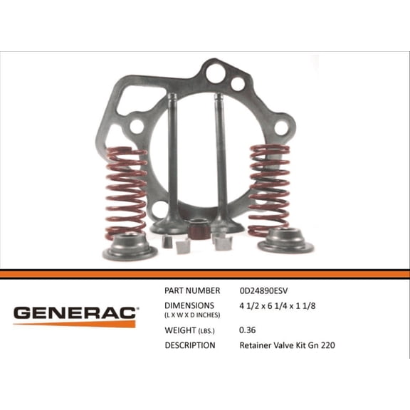 OEM 0D24890ESV Generac Valve Retainer Kit