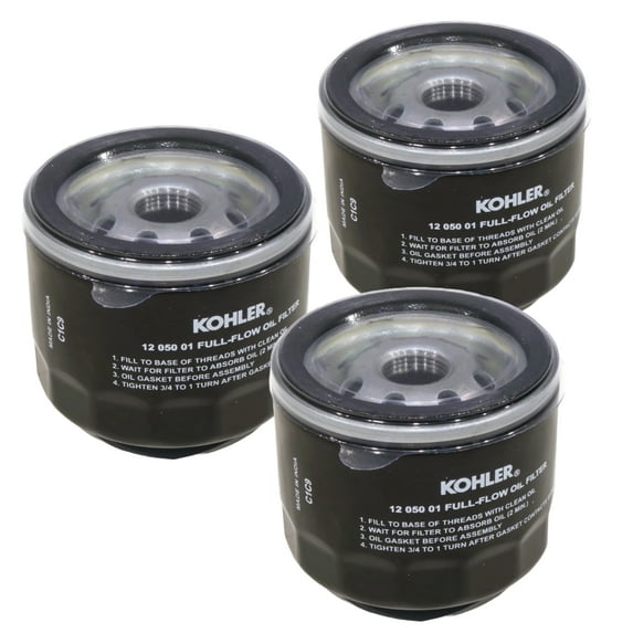 OEM (3-Pack) Kohler OIL FILTER for Cub Cadet KH-12-050-01-S1, KH1205001S1, Napa 1056