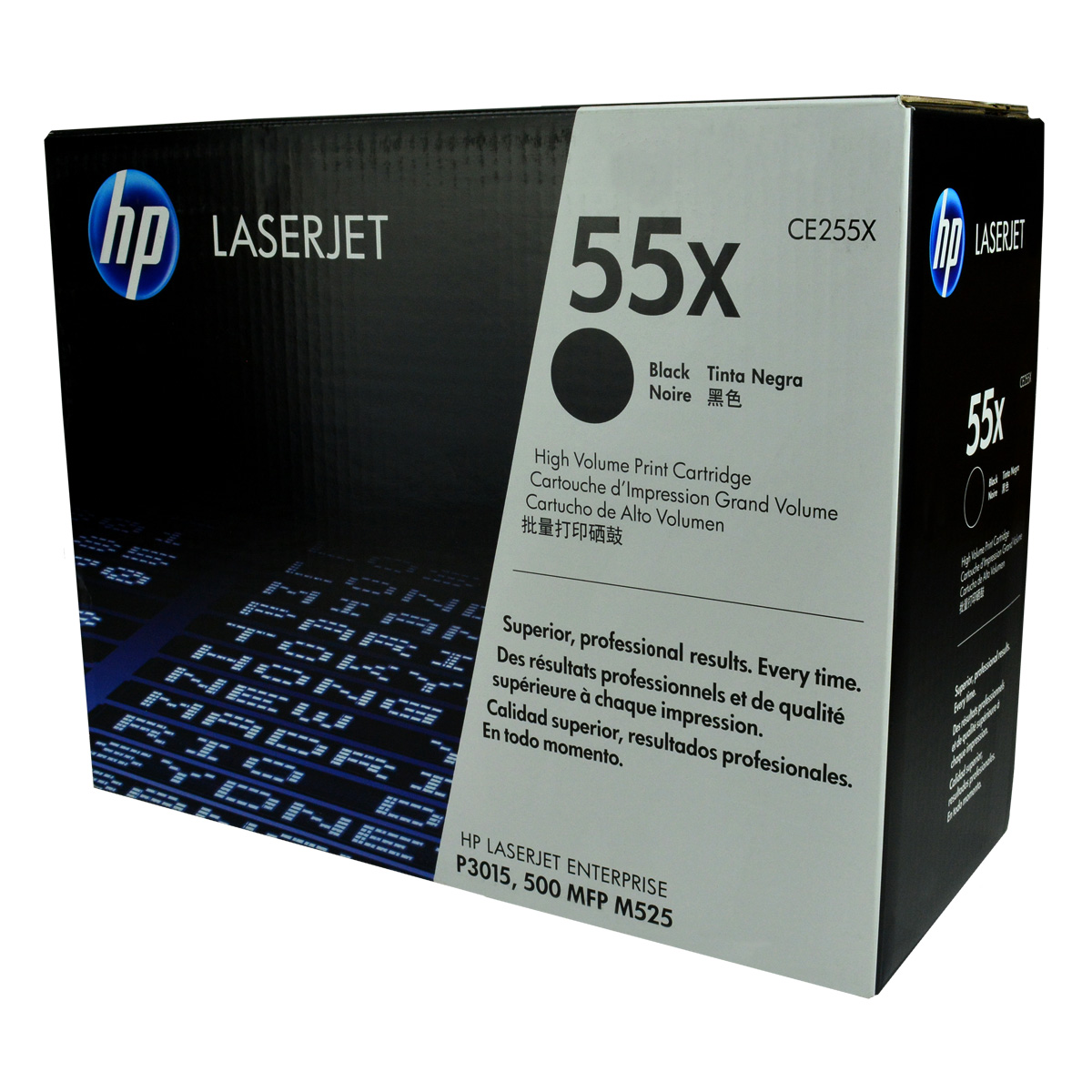 OEM 55x (ce255x) toner cartridge, black, 12.5k high yield
