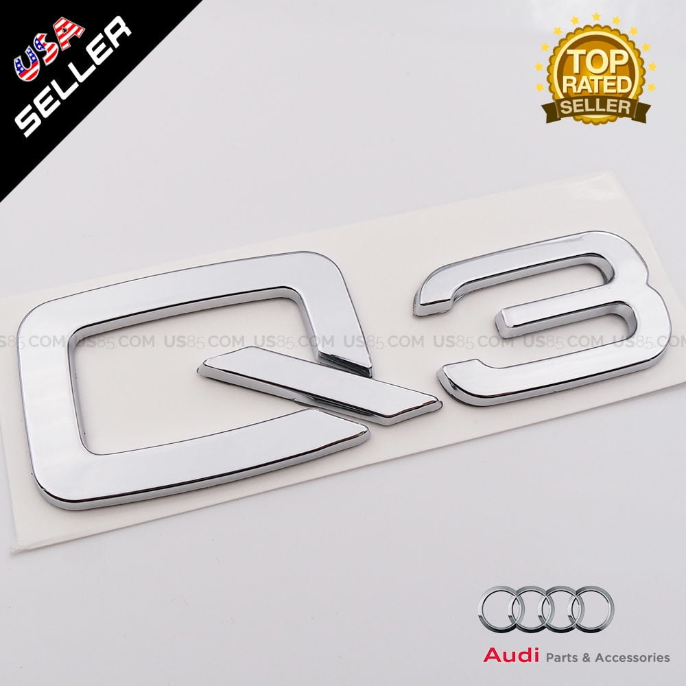 OEM ABS Nameplate Audi Q3 Chrome Emblem 3D Trunk Logo Badge Decoration
