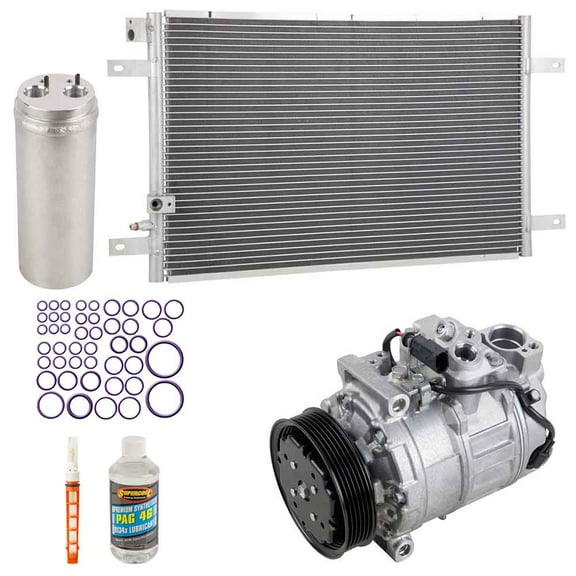 OEM AC Compressor w/ A/C Condenser & Drier For Audi A6 4.2L V8 2006 2007 2008 Replaces 8E0260805F - BuyAutoParts