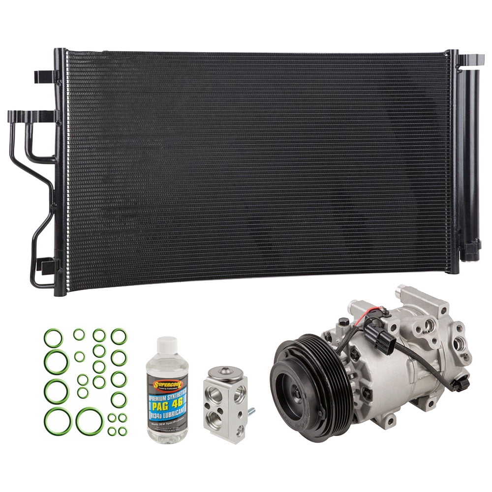 OEM AC Compressor w/ Condenser Drier For Hyundai Tucson & Kia Sportage 2011 2012 2013 2014 2015 - BuyAutoParts