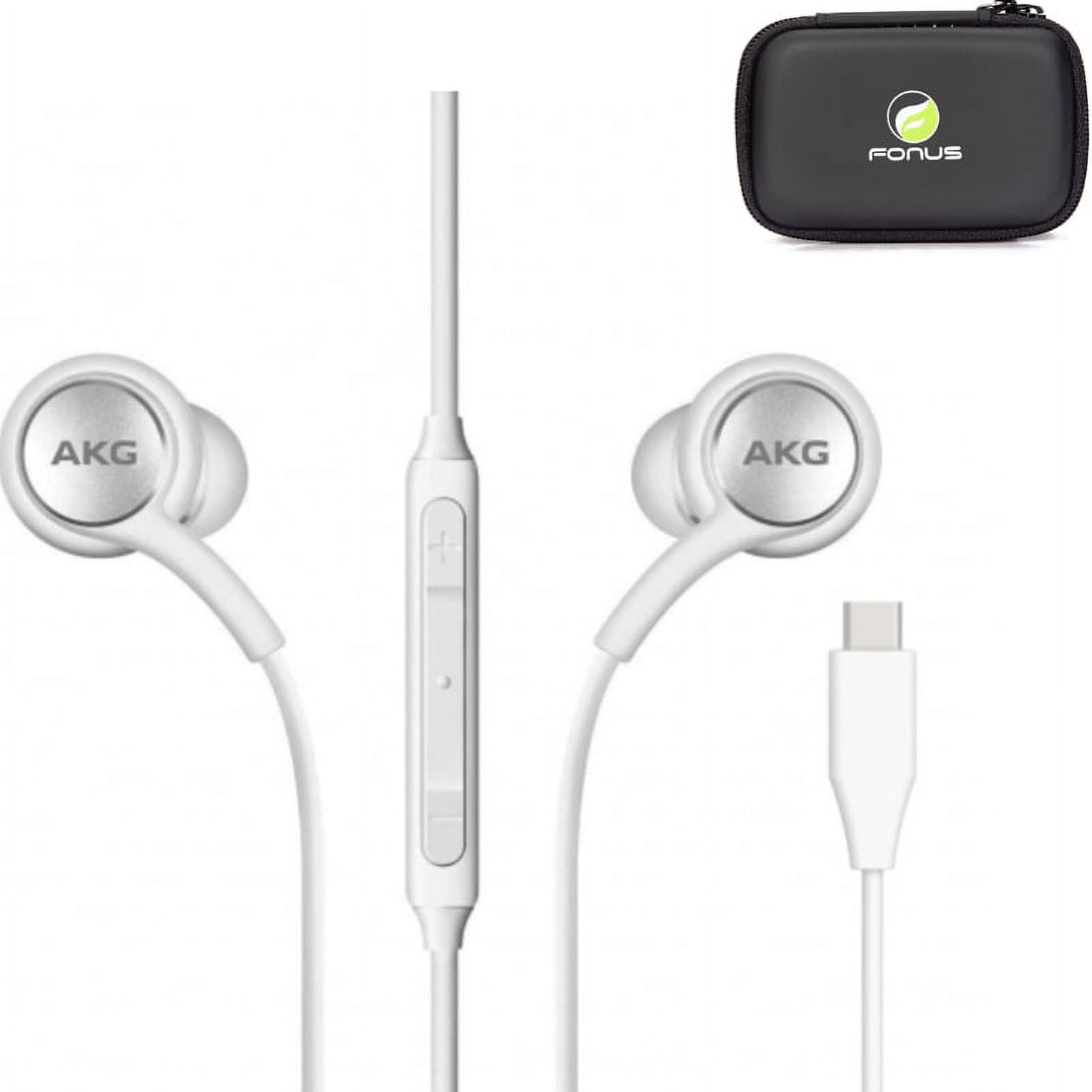 OEM AKG TYPE-C Earphones w Hard Cover Carry Case for Google Pixel 5/4/XL Phones - Headphones USB-C Earbuds, K1P Compatible With Pixel 5/4/XL Models