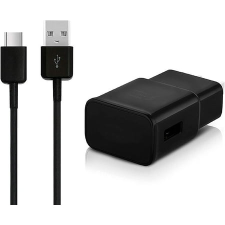 OEM Adaptive Fast Charger Compatible with LG V40/Q70/G8X ThinQ 15W with certified USB Type-C Data and Charging Cable. (BLACK 3.3FT 1M Cable)