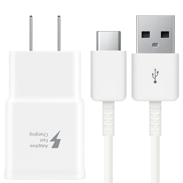 OEM Adaptive Fast Charging USB Wall Charger Plug with 4FT USB Type C Cable Replacement for Samsung Galaxy S9 S9 Plus S8 S8 Plus S10 S10+ Plus Note 10 Note 9 Note 8, Fast Charger LG HTC Huawei OnePlus