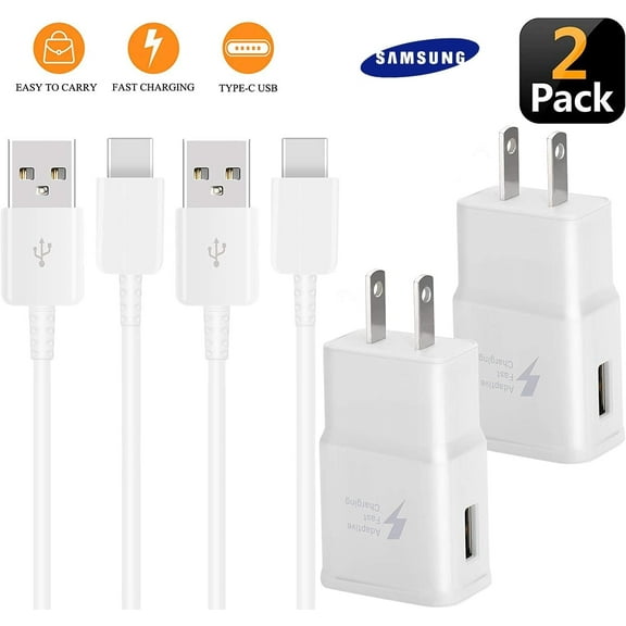 OEM Adaptive Fast Charging Wall Charger Kit Compatible with Samsung Galaxy S8 S9 S10/Plus Active S20 S20 Plus, Note10/9/8, LG G5/G6/G7/V20/V30 ThinQ Plus, Google Pixel 2 Nexus 5X and more [White]