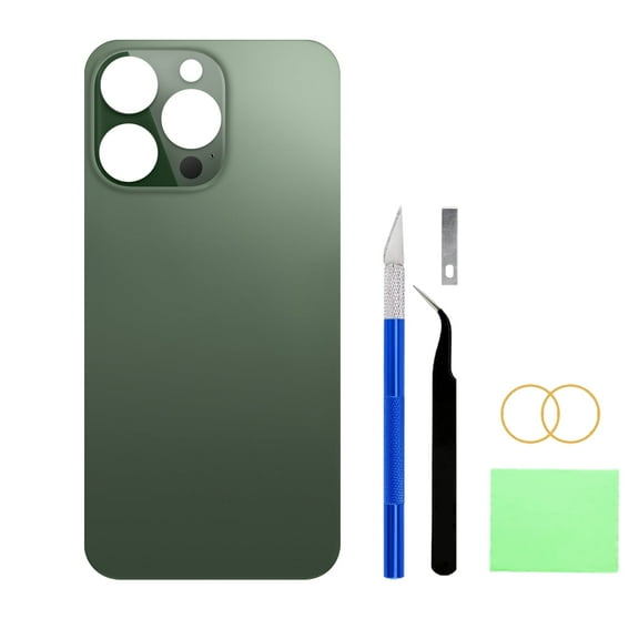OEM Back Glass Replacement for iPhone 13 Pro 6.1-Inch Compatible with All Carriers, with Pre-Installed Adhesive and Repair Tool Kit (Green)