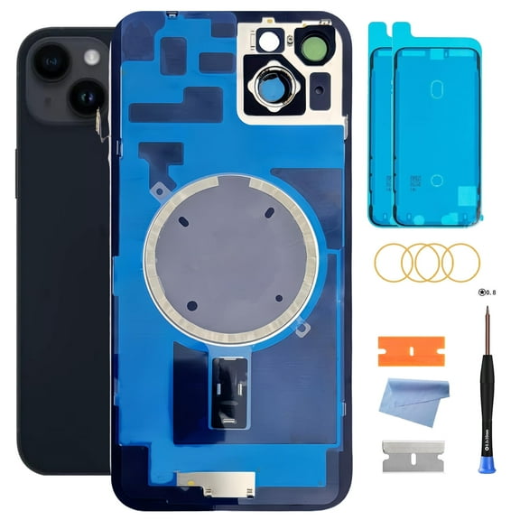 OEM Back Glass Replacement for iPhone 14 Plus Waterproof Rear Panel with Pre-Installed Camera Lens & Repair Tool Kit (Midnight)